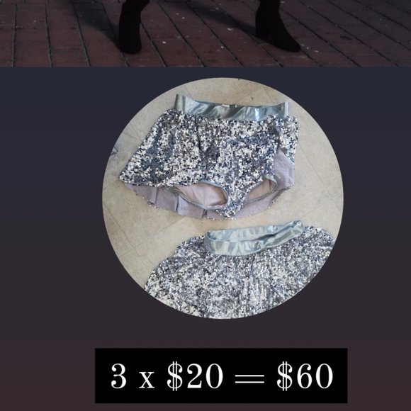 Sequins Skirt with Shorts - Picture 2 of 2